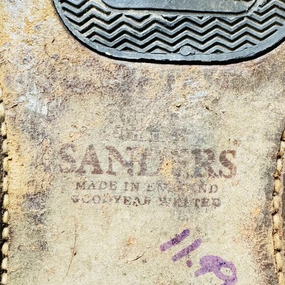Sanders Shoes Mens 10.5 Brown Leathermade U.K. Oxford Cap Toe Lace Up Dress Vtg main image 9